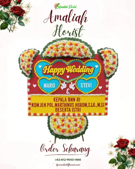 Papan Bunga Pernikahan Majegan